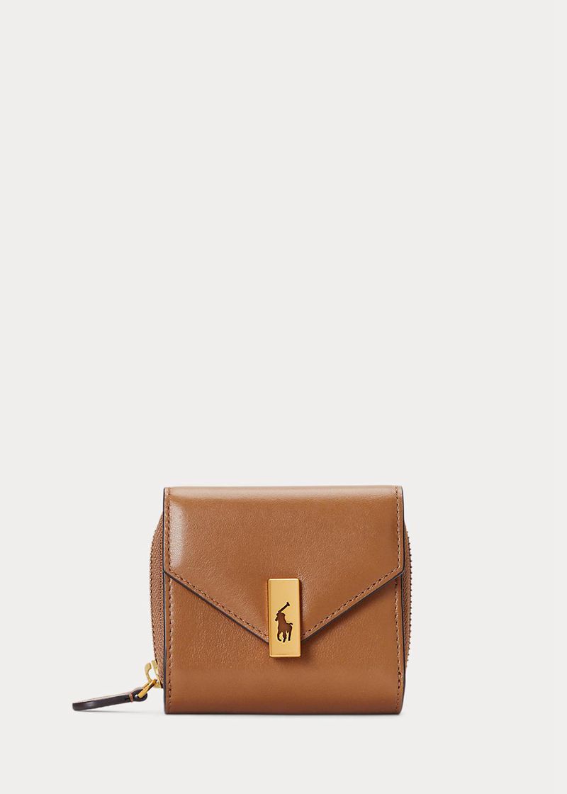 ポロ ラルフ ローレン 財布 レディース ブラウン Polo Id レザー Compact IMJWB6135